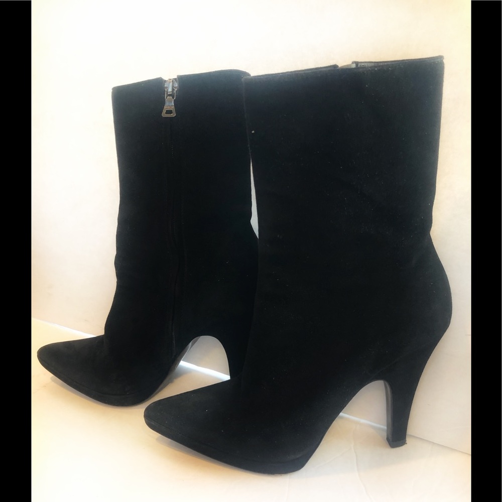 Prada mid calf black suede boots euro size 37.5